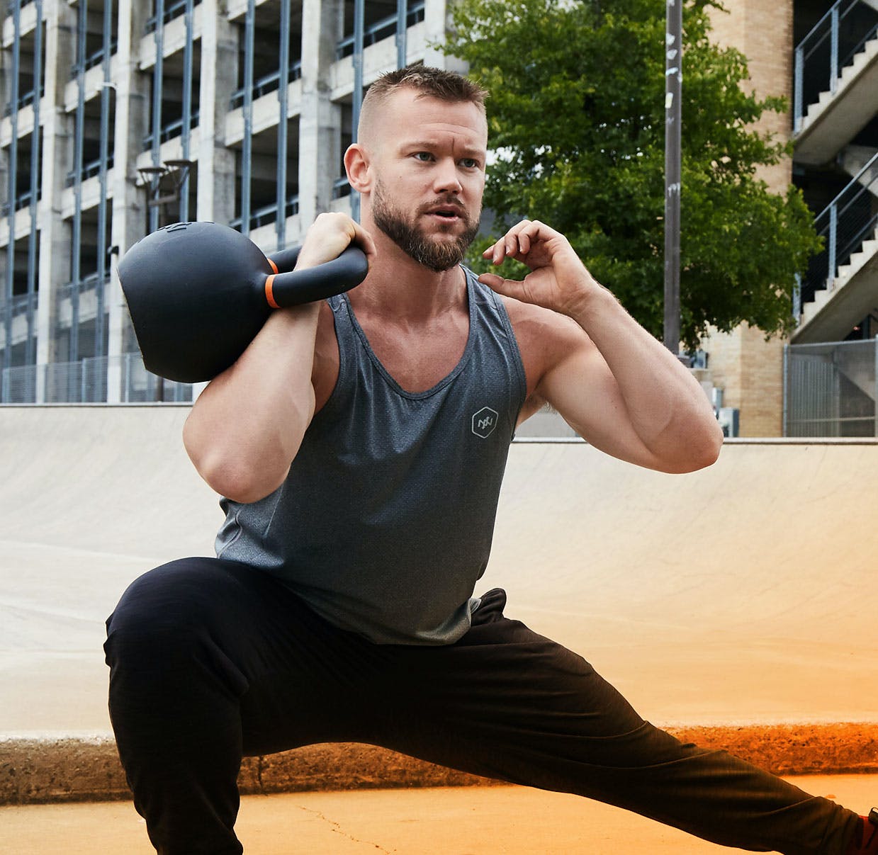 Kettlebell side lunge