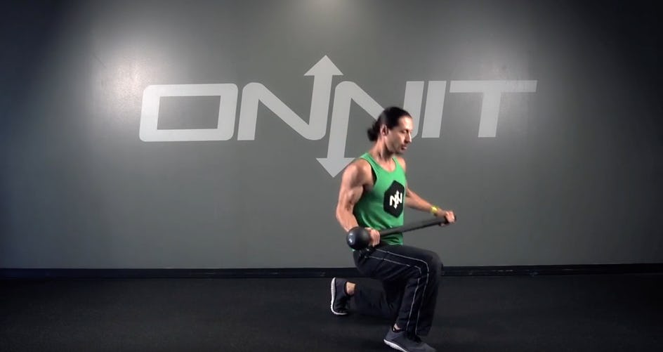 Single Leg Switch Lunge Steel Mace Exercise